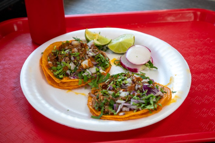 Tacos de birria at Teddy's Red Tacos.