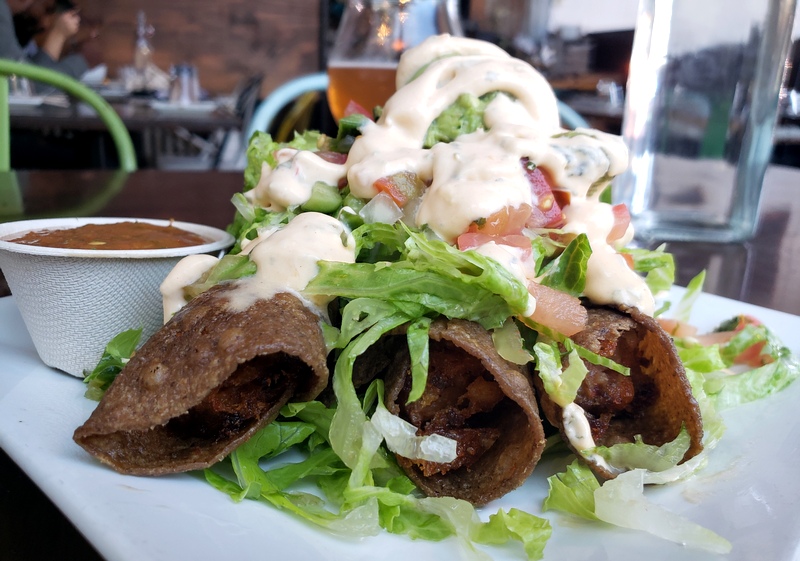 3 wild venison, tallow-fried flautas at Sage Regenerative Kitchen