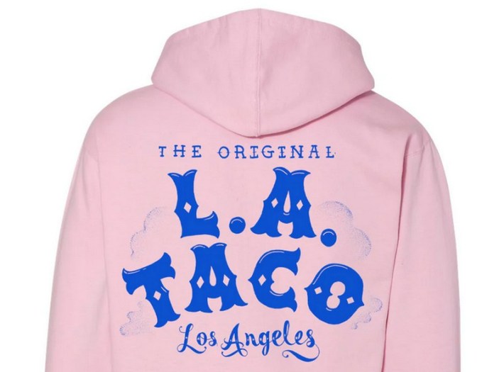 Pink and blue LA TACO hoodie